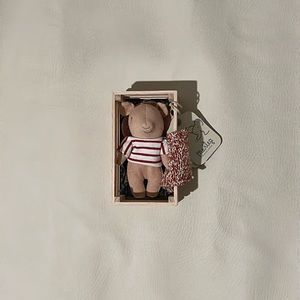 Maileg Pig in Box (Red Stripe)